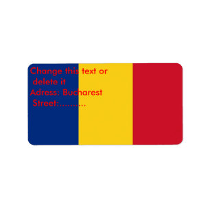 Etiket met vlag van Roemenië