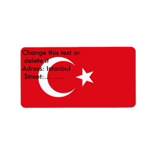 Etiket met vlag van Turkije