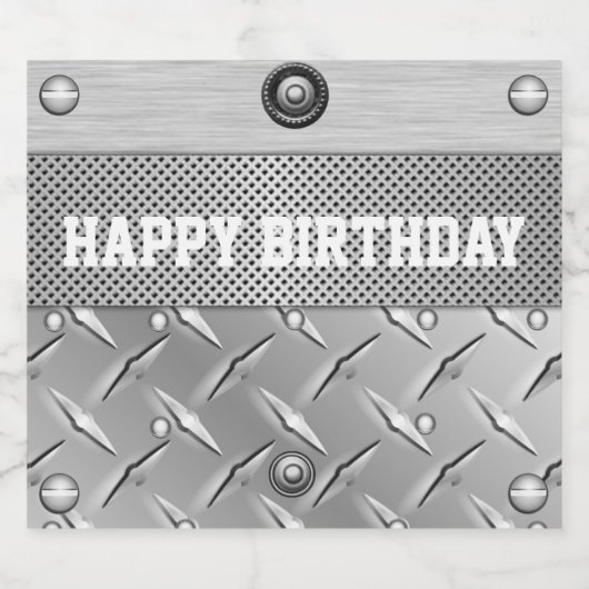 Etiket metaal en staal mousserende wijn (Enkel label)