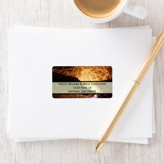 Etiket metaalfabricage- en lasadres (Insitu)