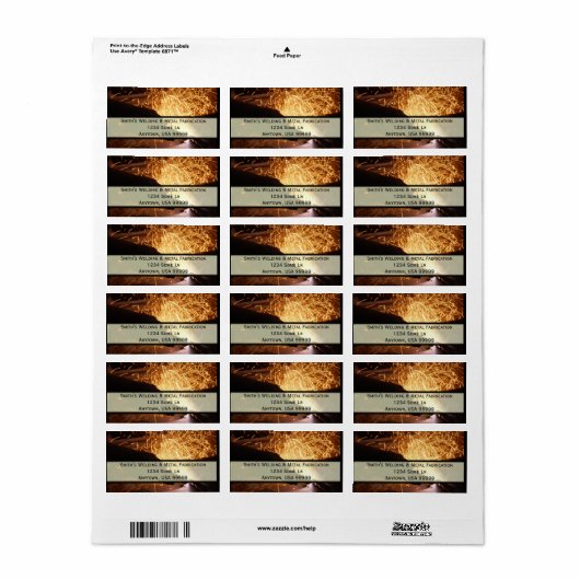 Etiket metaalfabricage- en lasadres (Full Sheet)