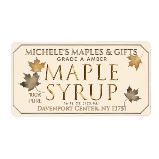 Etiket metallisch goud en ivoorverpakkingen voor d (Voorkant)