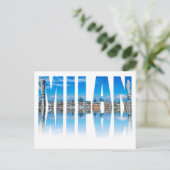 Etiket Milaan, samengesteld uit de skyline van Mil Feestdagenkaart (Staand voorkant)