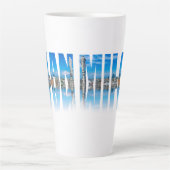 Etiket Milaan, samengesteld uit de skyline van Mil Latte Mok (Voorkant)