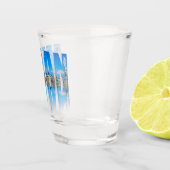 Etiket Milaan, samengesteld uit de skyline van Mil Shot Glas (Rechts)