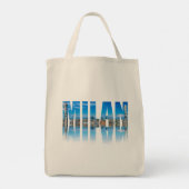 Etiket Milaan, samengesteld uit de skyline van Mil Tote Bag (Achterkant)