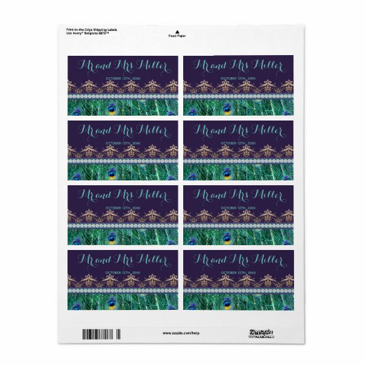 Etiket mini champagne-wijnflesje op bruiloft (Full Sheet)