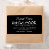 Etiket moderne zwarte zeep-ingrediënten (Insitu)