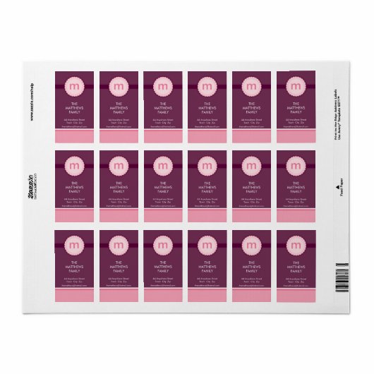 ETIKET:: monogram2 1P Etiket (Full Sheet)