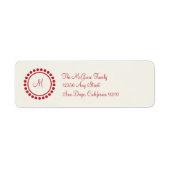 Etiket monogram (rood) (Voorkant)