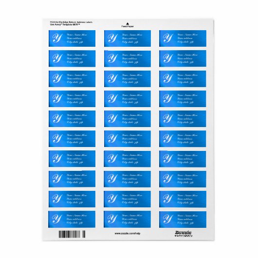 ETIKET MONOGRAMMED-RETURN ADRES (Full Sheet)