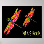 Etiket naam kind Dragonfly kind Poster (Voorkant)