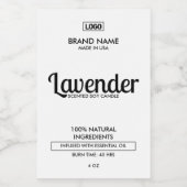 Etiket natuurlijk kaarszwart en wit product (Enkel label)