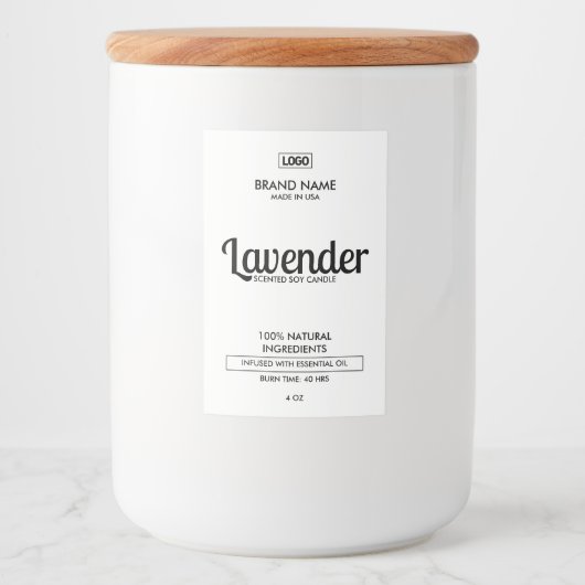 Etiket natuurlijk kaarszwart en wit product (Voorkant)