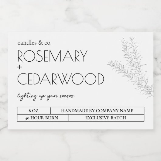 Etiket natuurlijk kaarszwart en wit product (Enkel label)