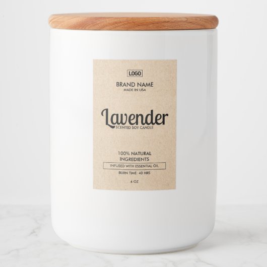 Etiket natuurlijk kaarszwart en wit product (Voorkant)