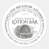 Etiket natuurlijke bijenwas Eigen draagstaaf Wit (Voorkant)