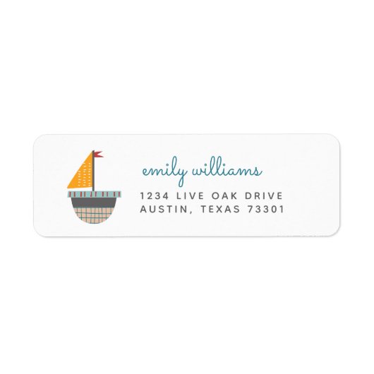 Etiket Nautical Return Address Label (Voorkant)