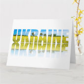 Etiket Oekraïne met blauwe lucht en geel veld veld Kaart (Gele Bloem)