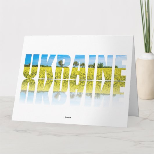 Etiket Oekraïne met blauwe lucht en geel veld veld Kaart (Achterkant)