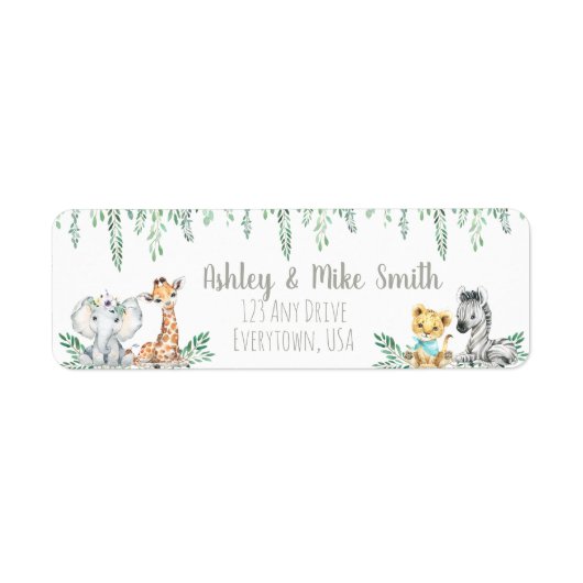 Etiket oerwoud dierenduisadres (Voorkant)