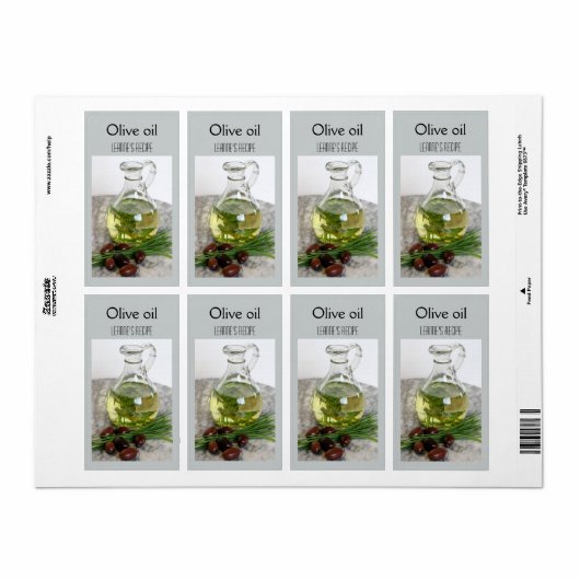 Etiket olijfolie en bieslook (Full Sheet)