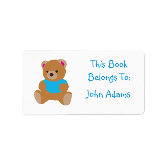 Etiket op aangepast Beer (het boek behoort tot:) (Voorkant)