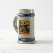 Etiket op basis van coon en zoete aardappelen bierpul (Voorkant links)