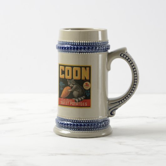 Etiket op basis van coon en zoete aardappelen bierpul (Rechts)