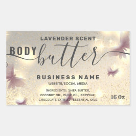 Etiket op boter met butterfly-script