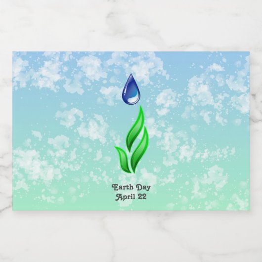 Etiket op de aardedagflesfles (Enkel label)