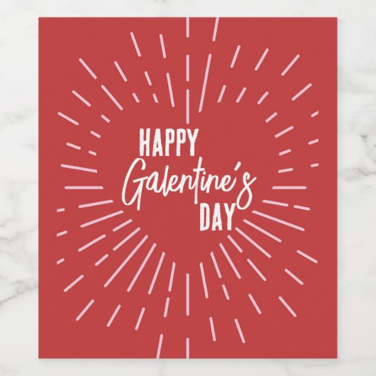 Etiket op de fles voor de galentinedag (Enkel label)