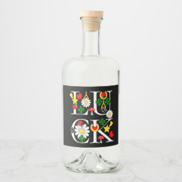 Etiket op de fles voor goed gebruik