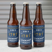 Etiket op de flesfles van de bier op jaarbasis