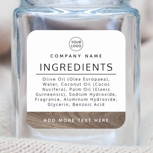 Etiket op de lijst van ingrediënten van bruin logo