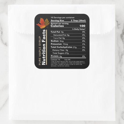 Etiket op de mantel Editable Nutrition Facts (Tas)