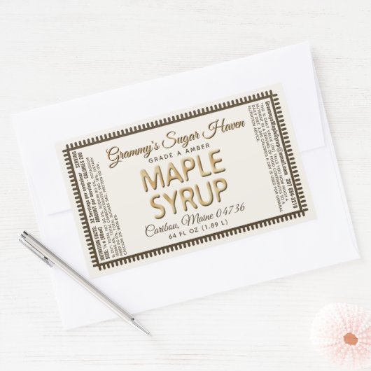 Etiket op de mantel met voedingsfeiten ivoor (Envelop)