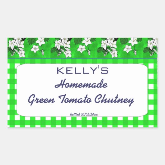 Etiket op de rode appel met gingham (Voorkant)