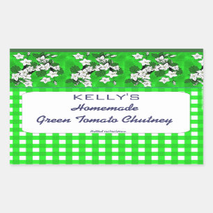 Etiket op de rode appel met gingham