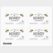 Etiket op de standaard zwarte en witte honing (Vel)