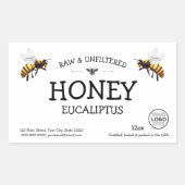 Etiket op de standaard zwarte en witte honing (Voorkant)
