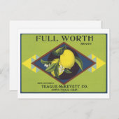 Etiket op de volledige velgmat briefkaart (Voorkant / Achterkant)