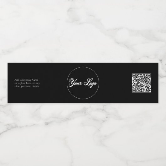 Etiket op de zwarte flesfles van uw bedrijf voor L (Enkel label)