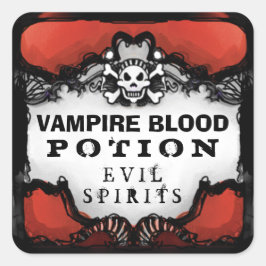 Etiket op Eigen Drink voor Halloween Red en Black