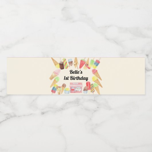 Etiket op flaconetiket Ice Cream Party (Enkel label)