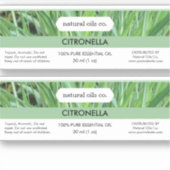 ETIKET OP FLES VAN CITRONELLA ESSENTIËLE OLIËN GEU STICKER (Voorkant)