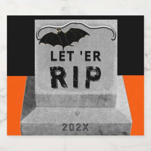 Etiket op flesfles met halloween Party (Enkel label)