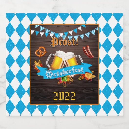 Etiket op flesfles met oktoberfest (Enkel label)