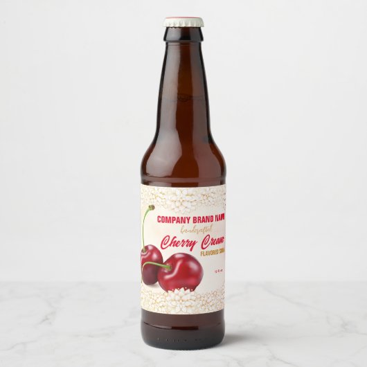 Etiket op flesfles voor kersen (Voorkant)