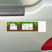 Etiket op flesje aap Oerwoud Safari dierentuin Bumpersticker (Op auto)
